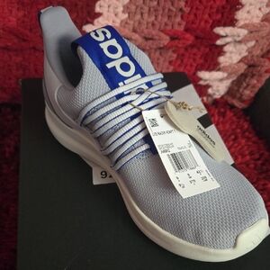 adidas Light Gray and Royal Blue Slip-On Athletic Sneaker